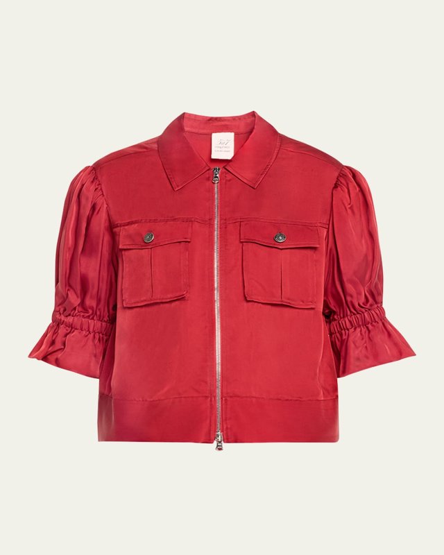 Holly Short-Sleeve Sateen Jacket